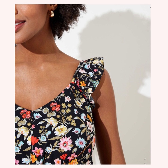 LOFT Petite Lily Ruffle Tie Front Jumpsuit - Picture 3 of 3